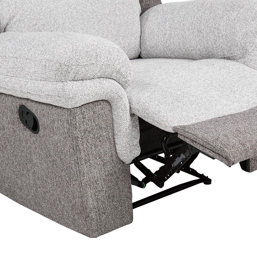 Linon Home Decor Wrenlee Manual Recliner in Tan and Beige, , large