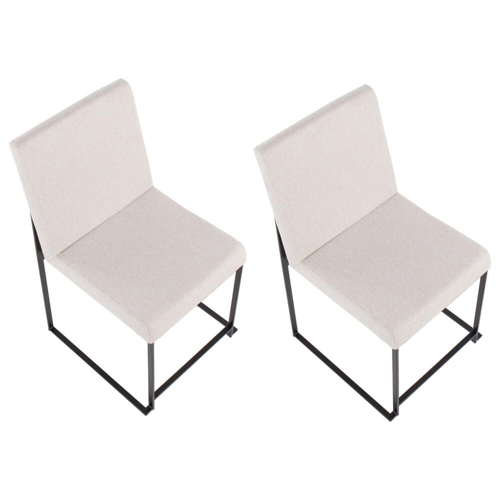 Lumisource Fuji Dining Chair with Beige Cushion in Black &#40;Set of 2&#41;, , large