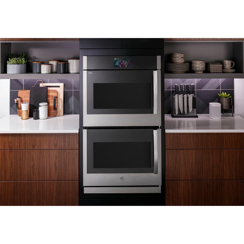 GE Profile 30" Smart Built-in Convection Double Wall Oven with Left-Hand Side-Swing Doors in Stainless Steel, , large