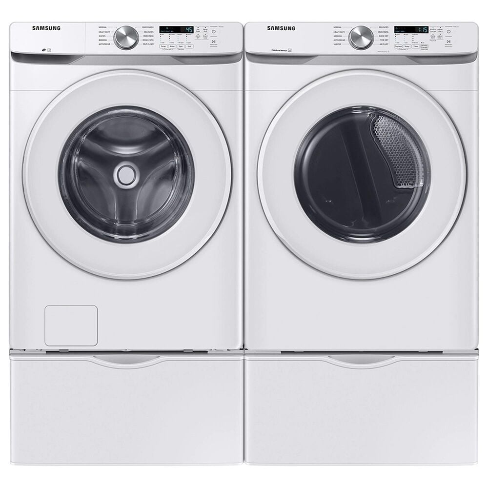 Samsung 4.5 Cu. Ft. Front Load Washer and 7.5 Cu. Ft. Electric Dryer with Sensor Dry Laundry Pair in White, , large