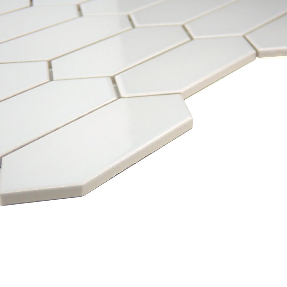 Emser Catch Glossy Gray 1" x 3" on 11" x 12" Porcelain Mosaic Sheet, , large