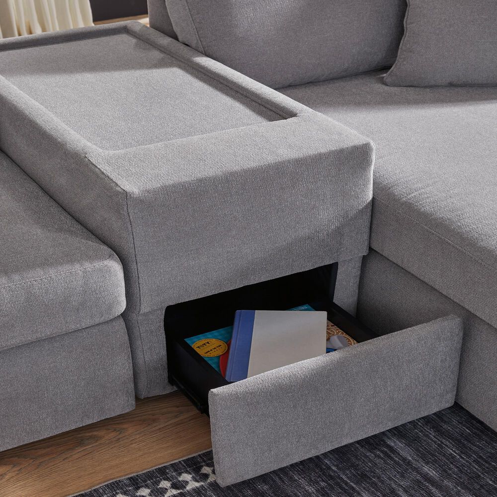Ashley Modmax 5-Piece Sectional with Storage Consoles in Granite, , large
