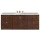James Martin Vanities Amberly 60" Single Bathroom Vanity in Mid-Century Walnut with 3 cm Eternal Jasmine Pearl Silestone Top, Rectangular Sink and FreePower Wireless Charger, , large