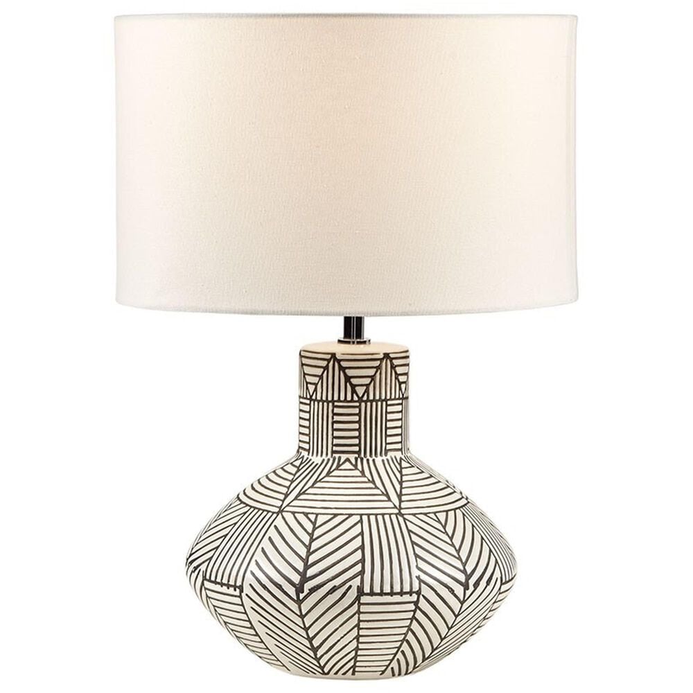 Hampton Park Agape Boho Ceramic Table Lamp in White, , large
