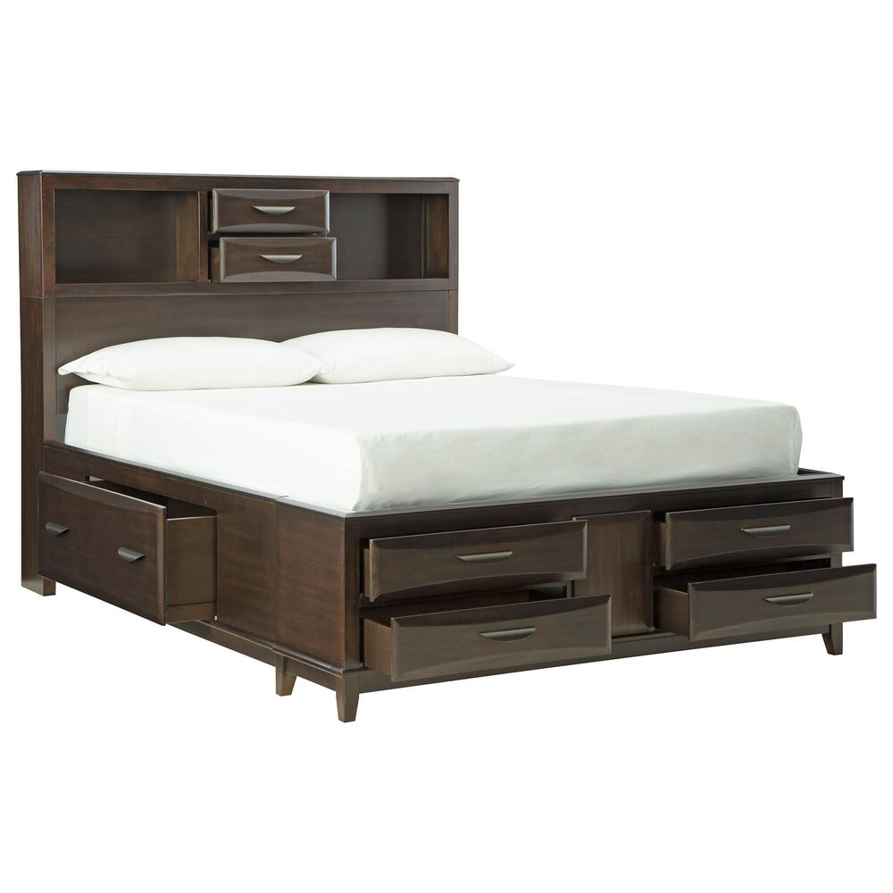 Ashley Vanmore Queen Storage Bed in Dark Brown, , large