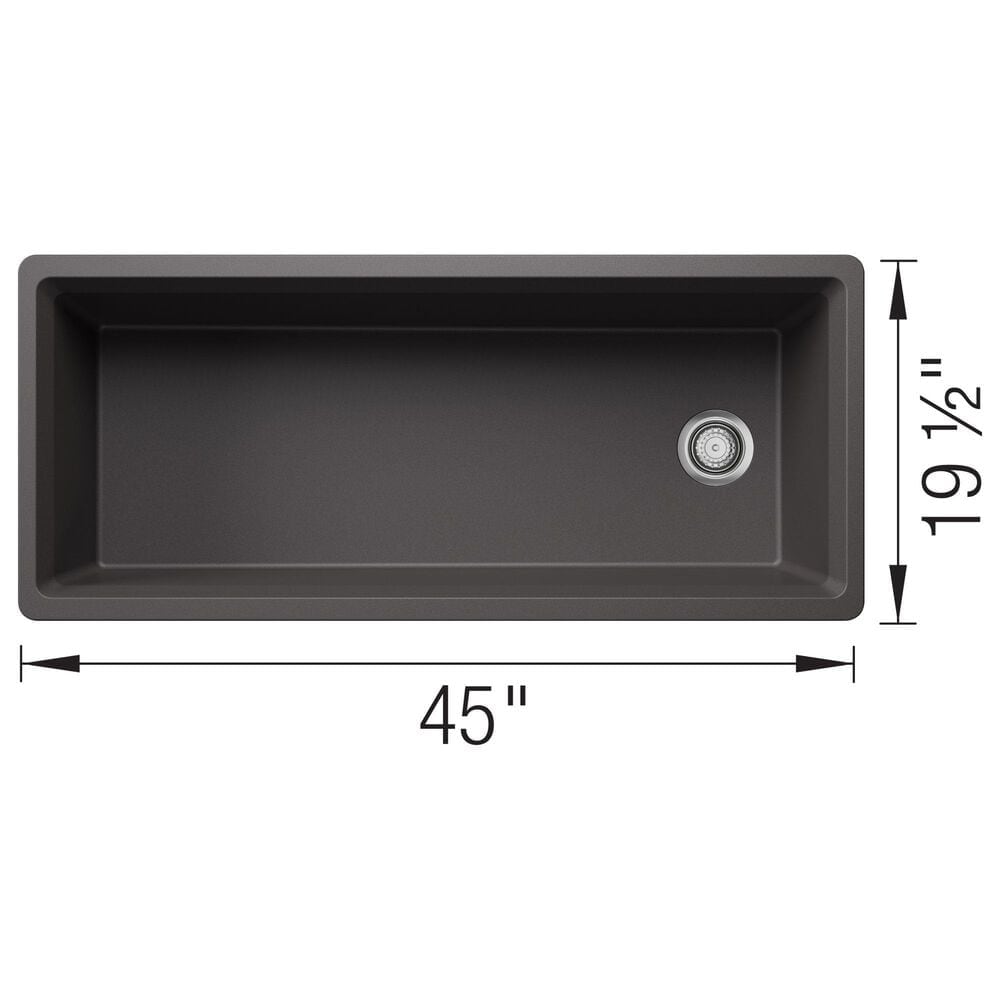 Blanco Inteos 45&quot; Undermount Single Bowl Kitchen Sink in Cinder, , large