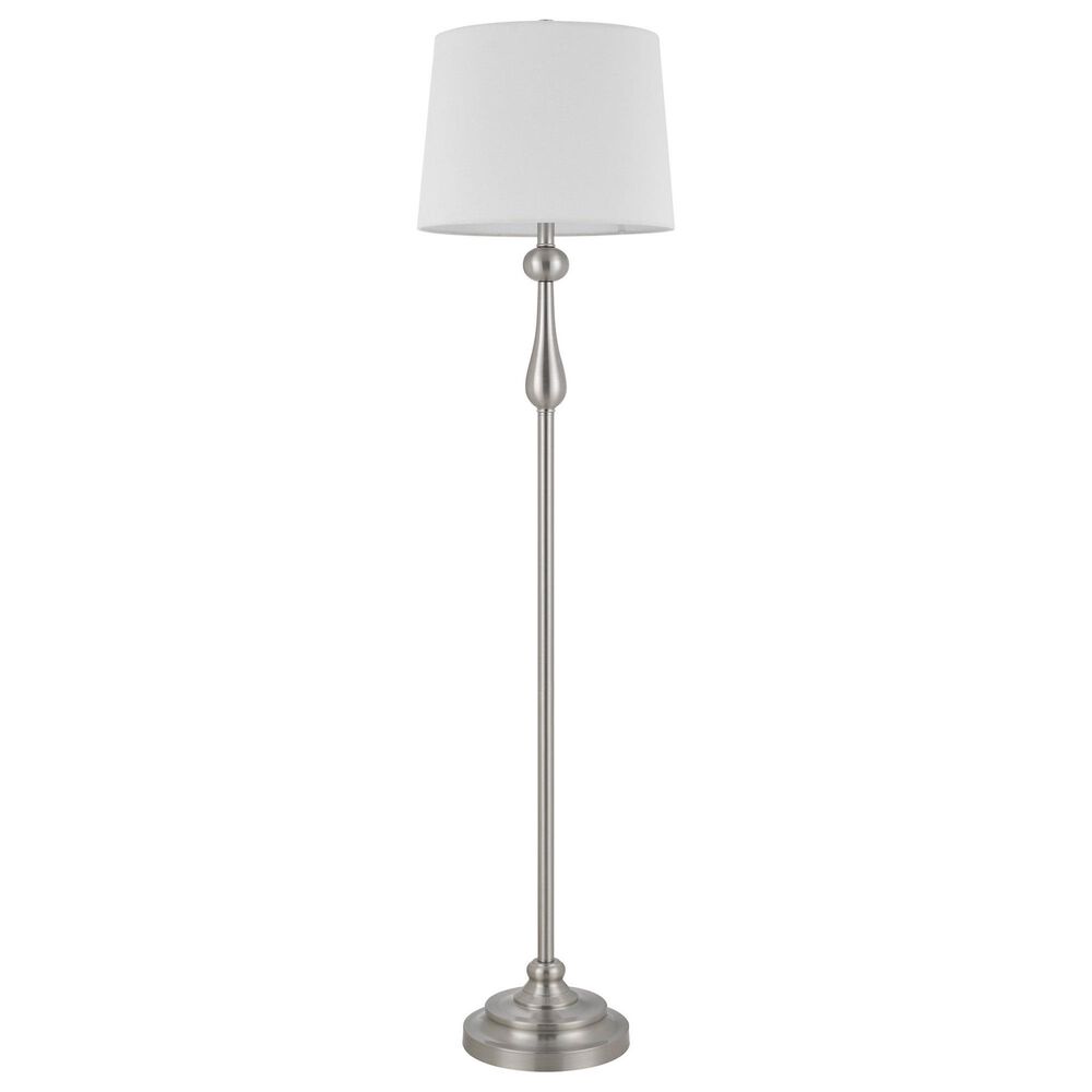 Cal Lighting Collins Metal Floor Lamp in Brushed Steel, , large