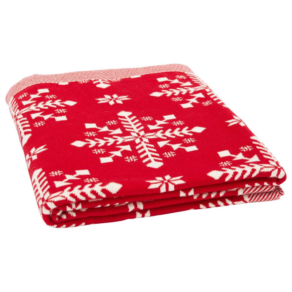Safavieh Holiday Frost 50" x 60" Throw in Red, , large