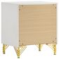 Pacific Landing Lucia 2-Drawer Nightstand in Bright White and Gold, , large