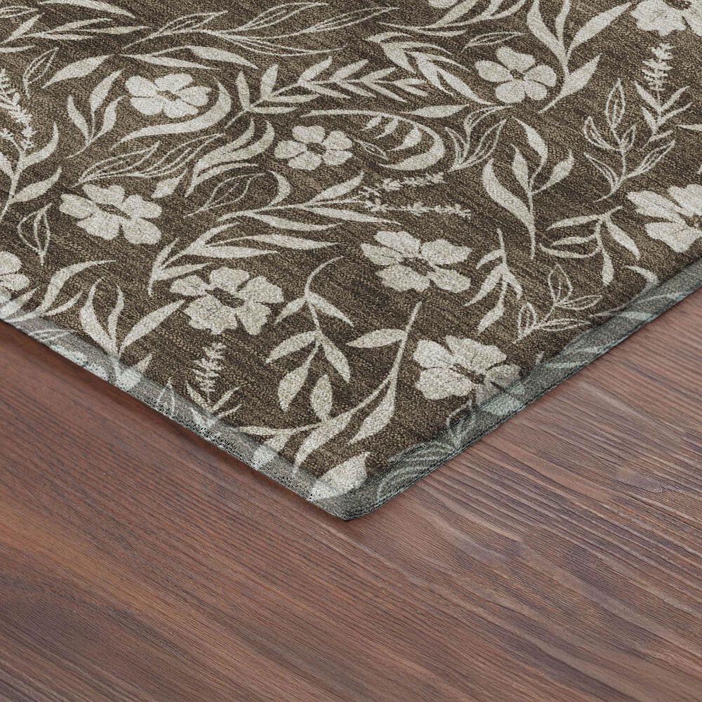 Dalyn Rug Company Soft Essentials Floral Chocolate 8' Round Indoor/Outdoor Area Rug, , large