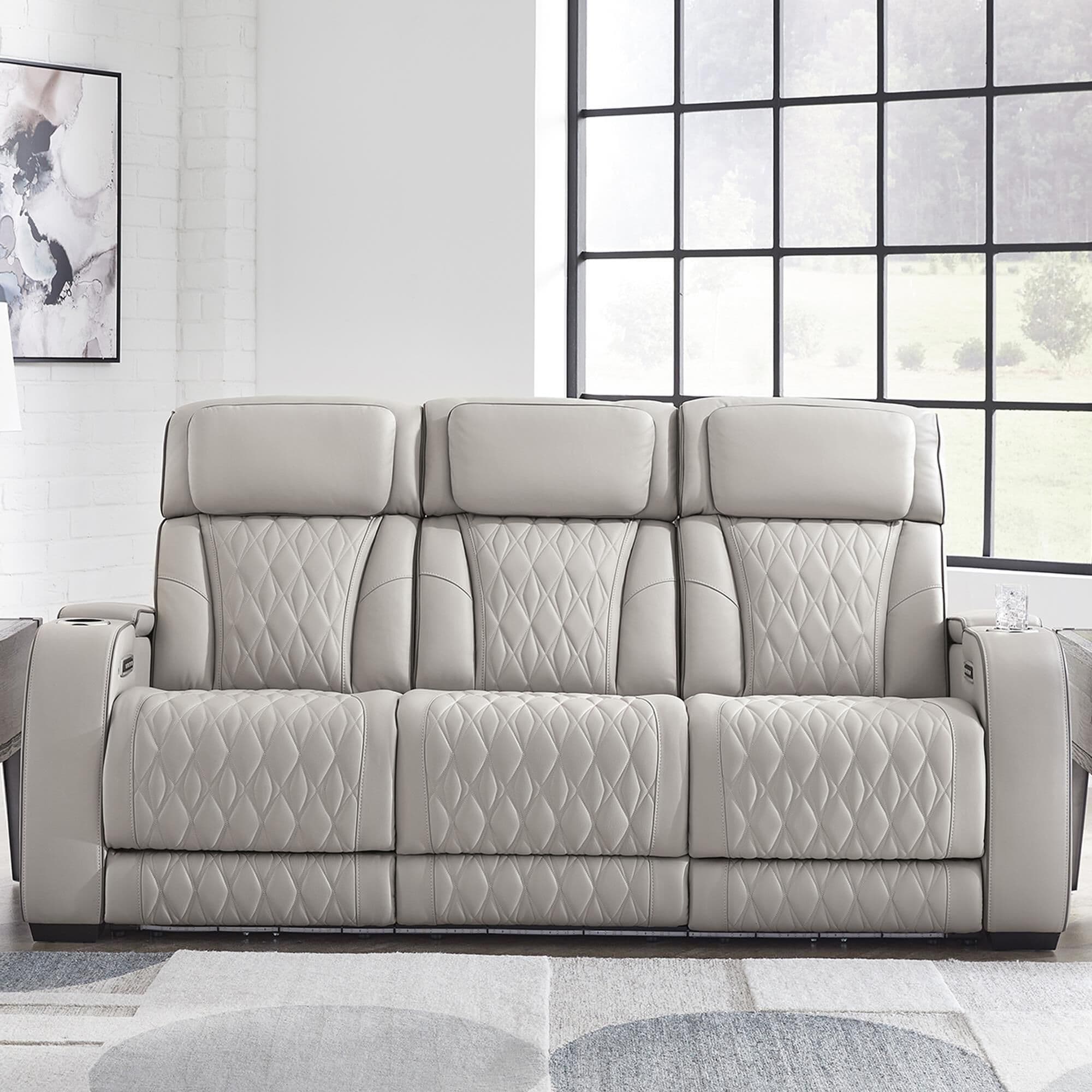 Signature Design by Ashley Boyington Power Reclining Sofa in Gray NFM
