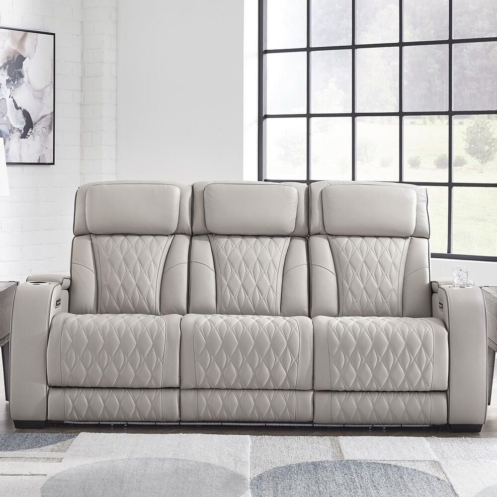 Ashley Boyington Power Reclining Sofa in Gray, , large