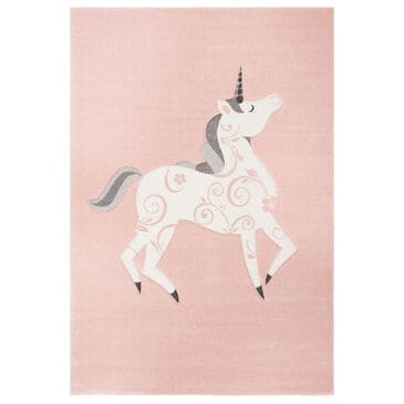 Safavieh Carousel CRK163 6"7" x 9" Pink and Ivory Kids  Area Rug, , large