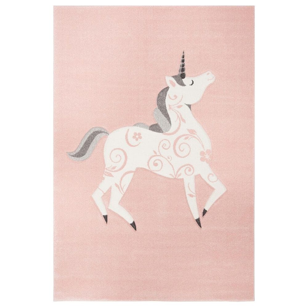 Safavieh Carousel CRK163 6"7" x 9" Pink and Ivory Kids Area Rug, , large