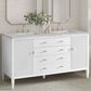 James Martin Vanities Myrrin 60" Double Bathroom Vanity in Bright White with 3 cm Eternal Jasmine Pearl Silestone Top, Rectangular Sinks and FreePower Wireless Charger, , large