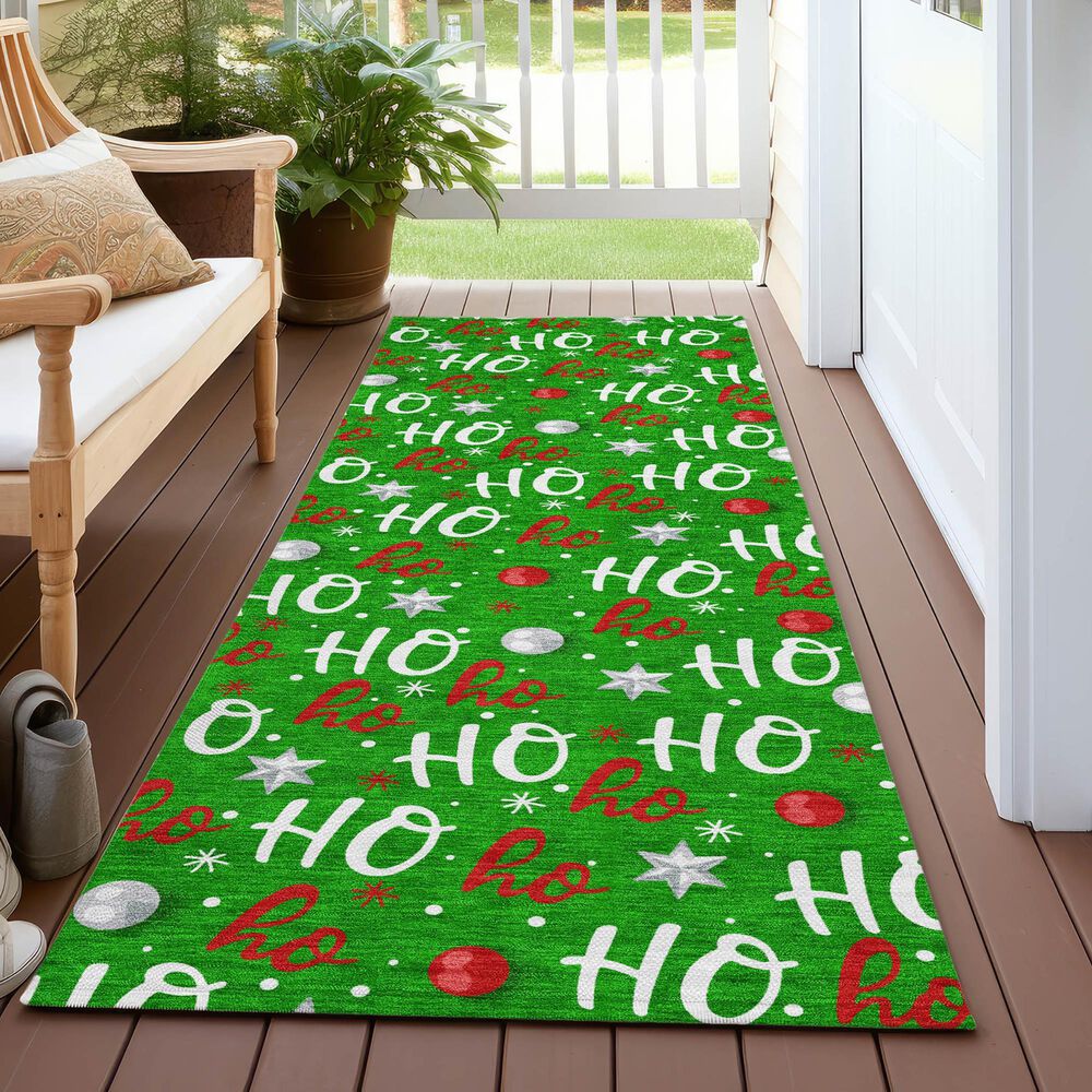 Dalyn Rug Company Wonderland WN18 2&#39;3&quot; x 7&#39;6&quot; Green Indoor/Outdoor Runner, , large
