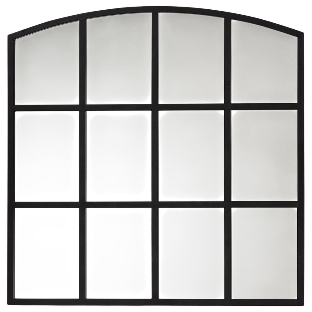 Baxton Studio Barrington Metal Accent Wall Mirror in Black, , large