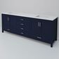Lexora Home Jacques 80" Double Bathroom Vanity in Navy Blue with 2 cm White Quartz Top and Rectangular Sinks, , large