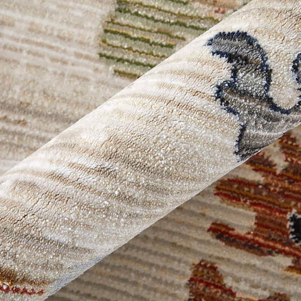 Feizy Melrose Natural 5&#39; x 7&#39;6&quot; Ivory and Multicolor Area Rug, , large