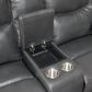 Crystal City Isabella Manual Reclining Loveseat with Console in Gray, , large