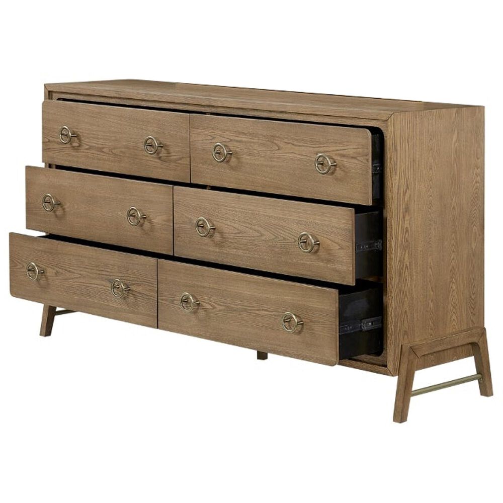 Sterling Timber Elure 6-Drawer Hi-Leg Dresser Only in Latte, , large