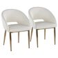 LumiSource Renee Arm Chair with White Faux Leather Cushion in Gold (Set of 2), , large