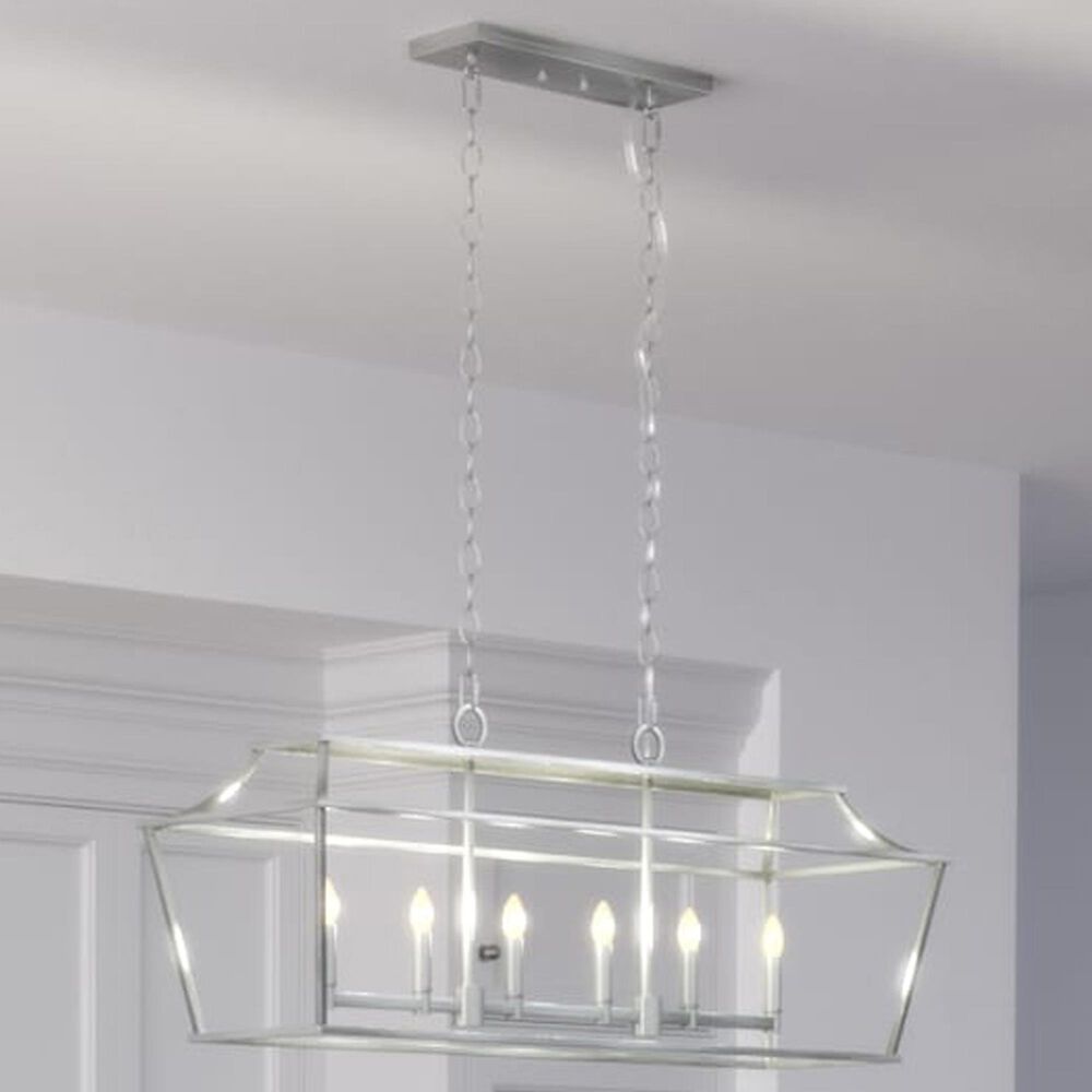 Hunter Laurel Ridge 6-Light Linear Chandelier in Brushed Nickel, , large