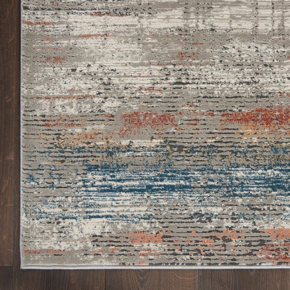 Nourison Rustic Textures Grey and Multicolor 6&#39; x 9&#39; Area Rug, , large