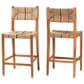 Baxton Studio Prita Bar Stool in Brown and Natural (Set of 2), , large