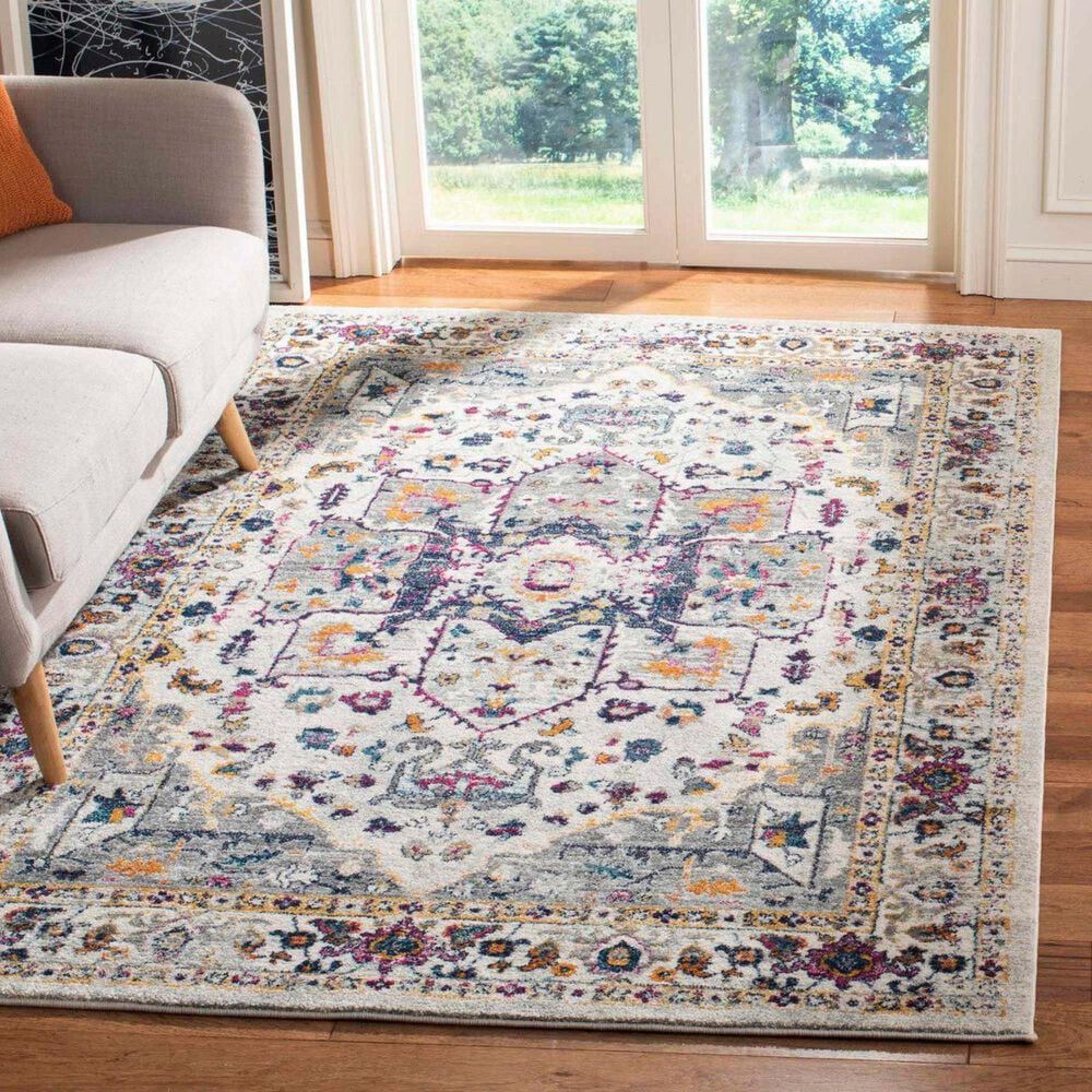 Safavieh Evoke EVK275A 5&#39;1&quot; x 7&#39;6&quot; Ivory and Grey Area Rug, , large