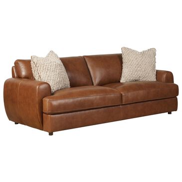 Simon Li Stationary Leather Sofa in Triomphe Light Brown, , large