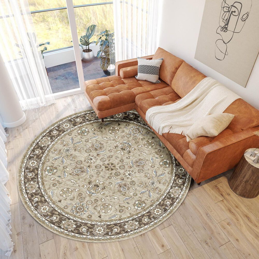 Dalyn Rug Company Hatay 8&#39; Round Beige Area Rug, , large