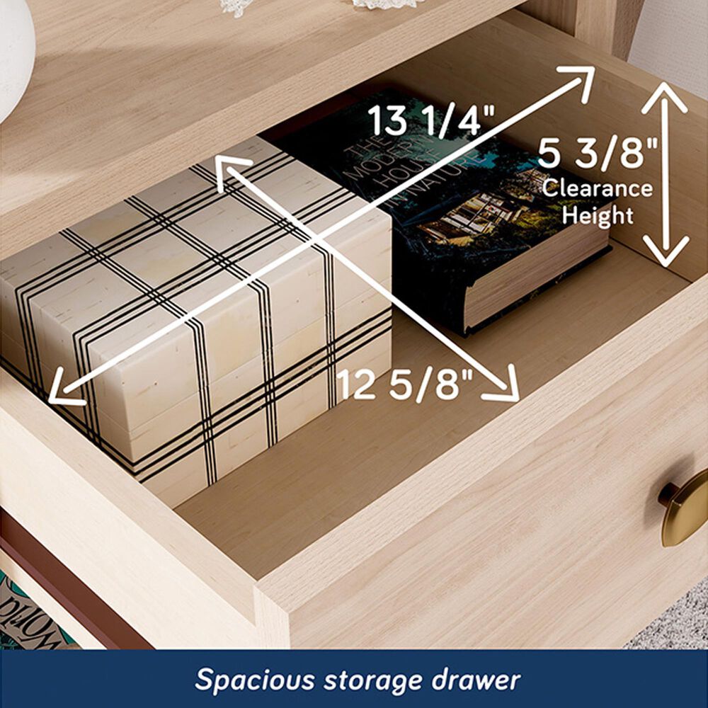 Sauder River Ranch 1-Drawer Nightstand in Harvest Walnut, , large