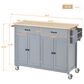 HOMLUX 54" Kitchen Island with Solid Wood Top and Locking Wheels in Grey Blue, , large