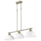 Golden Lighting Duncan 3-Light Pendant with Matte White Shade in Aged Brass, , large