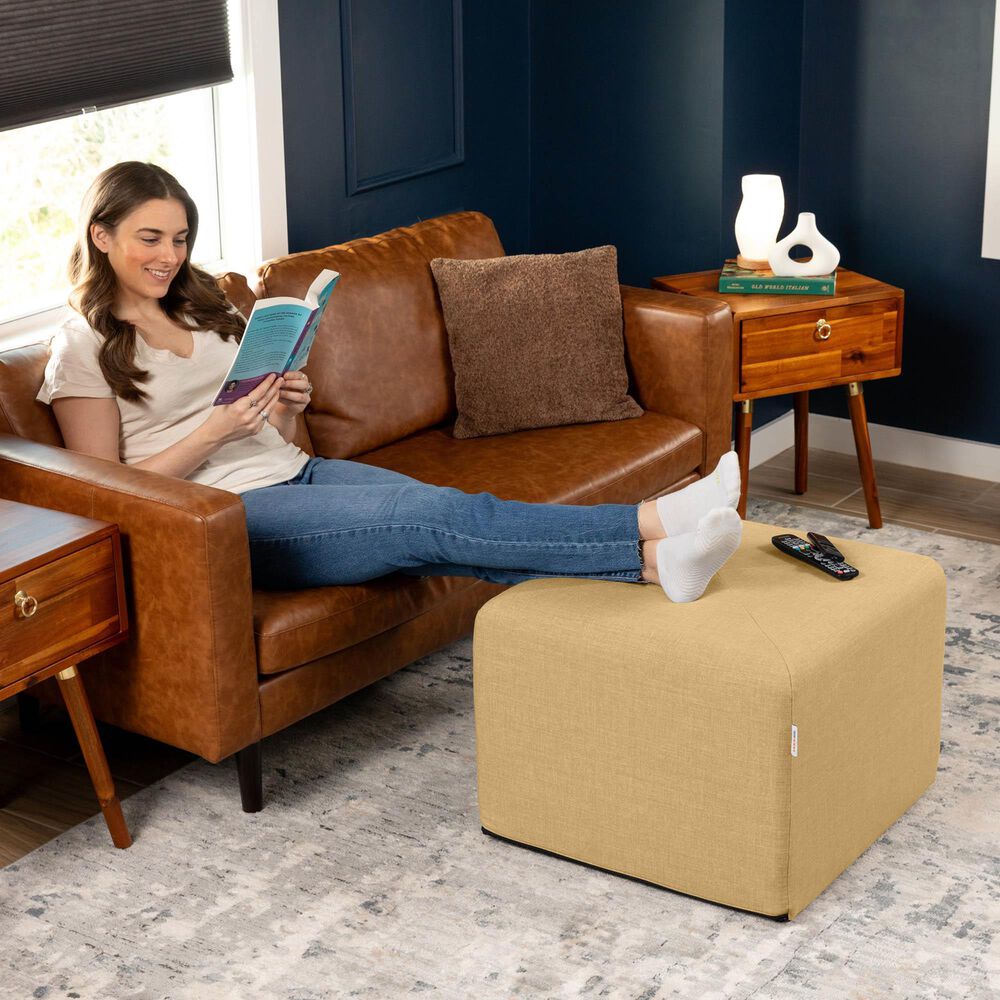 Jaxx Monroe Medium Ottoman in Wheat Gold, , large