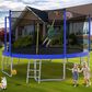 HOMLUX 14" Outdoor Trampoline Sports with Basketball Hoop in Blue, , large
