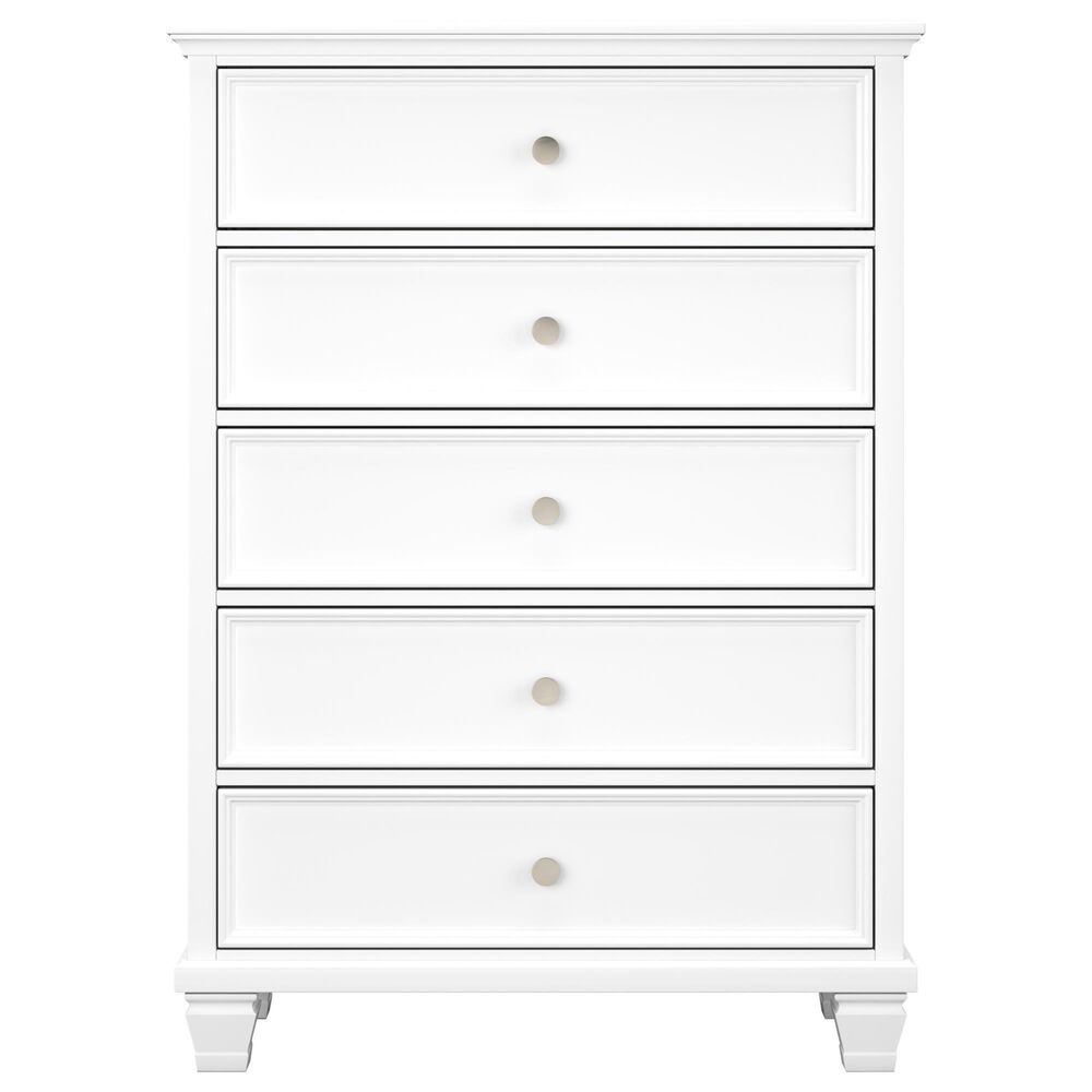 Ashley Fortman 5-Piece Full Bedroom Set in White, , large