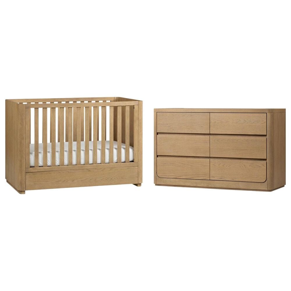 Eastern Shore Modena 2-Piece Classic Crib and Dresser Nursery Set in Natural, , large