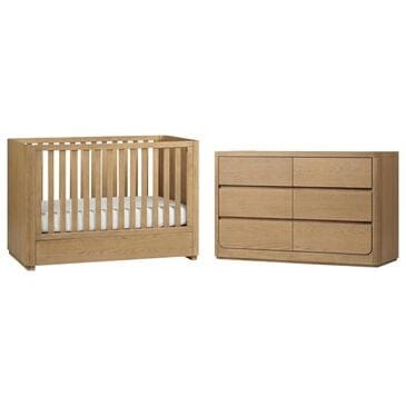 Eastern Shore Modena 2-Piece Classic Crib and Dresser Nursery Set in Natural, , large