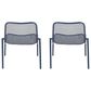 Hearth and Haven Kincaid Outdoor Stackable Mesh Chair in Navy (Set of 2), , large