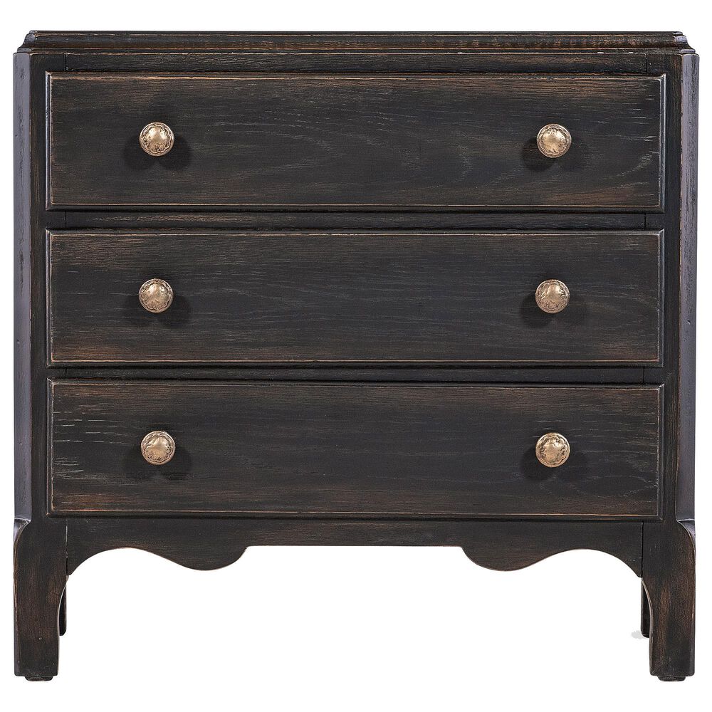Hooker Furniture Americana 3-Drawer Nightstand in Black and Antique Bronze, , large