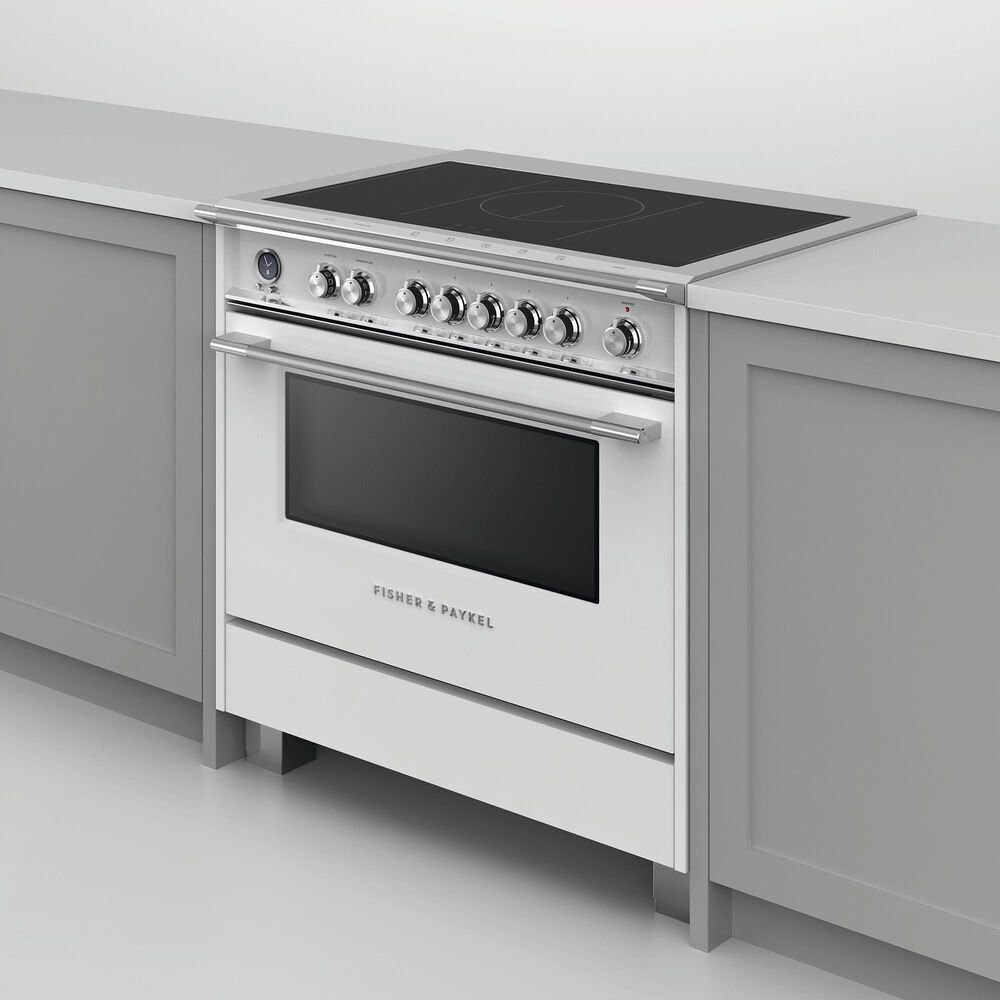 Fisher &amp; Paykel 36&quot; Classic Induction Range with 5 Burners in White, , large