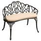 Hearth and Haven Outdoor Tulip Garden Bench with Brown Cushion in Black, , large