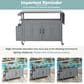 Hearth and Haven Outdoor Kitchen Island Cart with Adjustable Shelves and Stainless Steel Top in Gray, , large