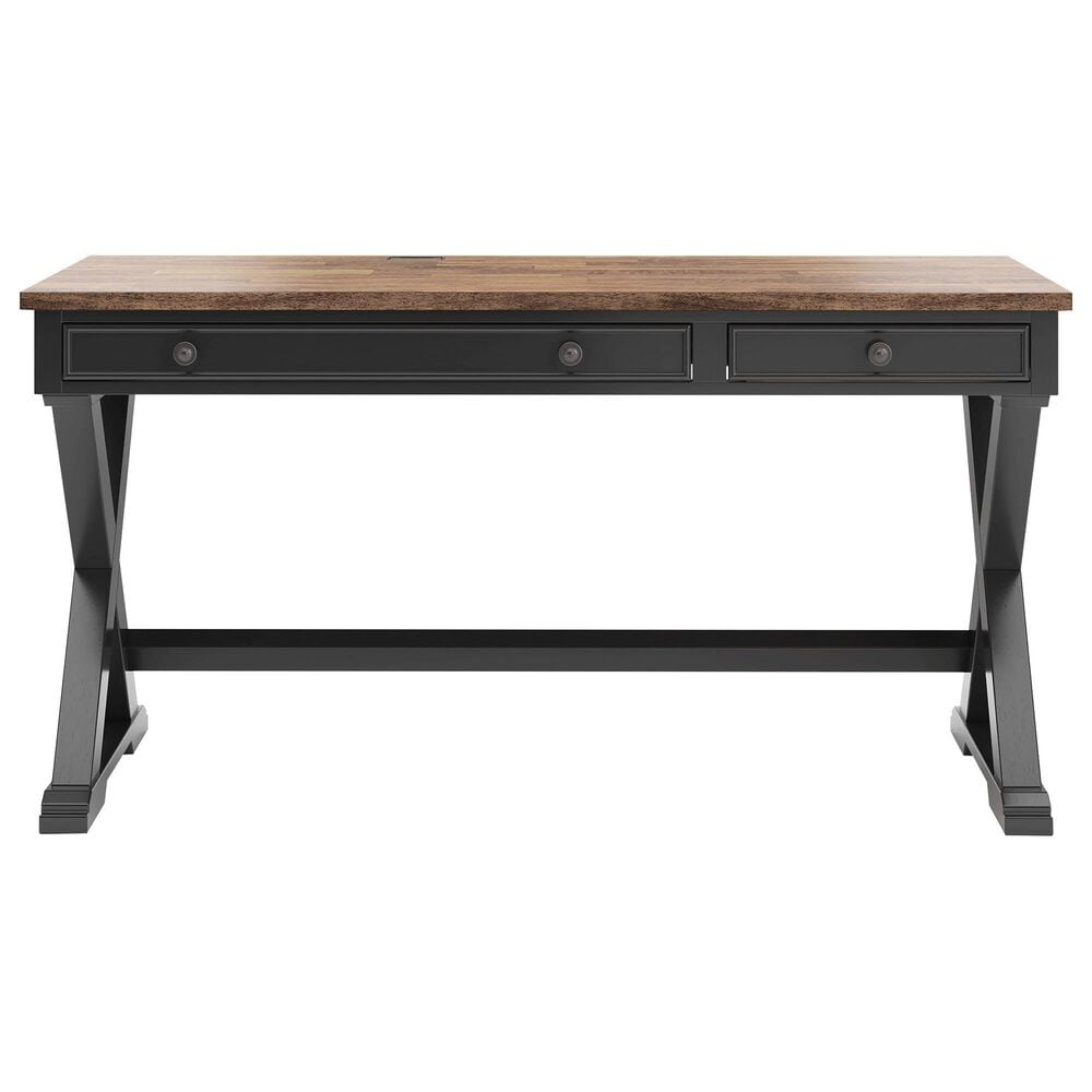 Ashley Wildenauer Home Office Desk in Rich Brown and Warm Satin Black, , large