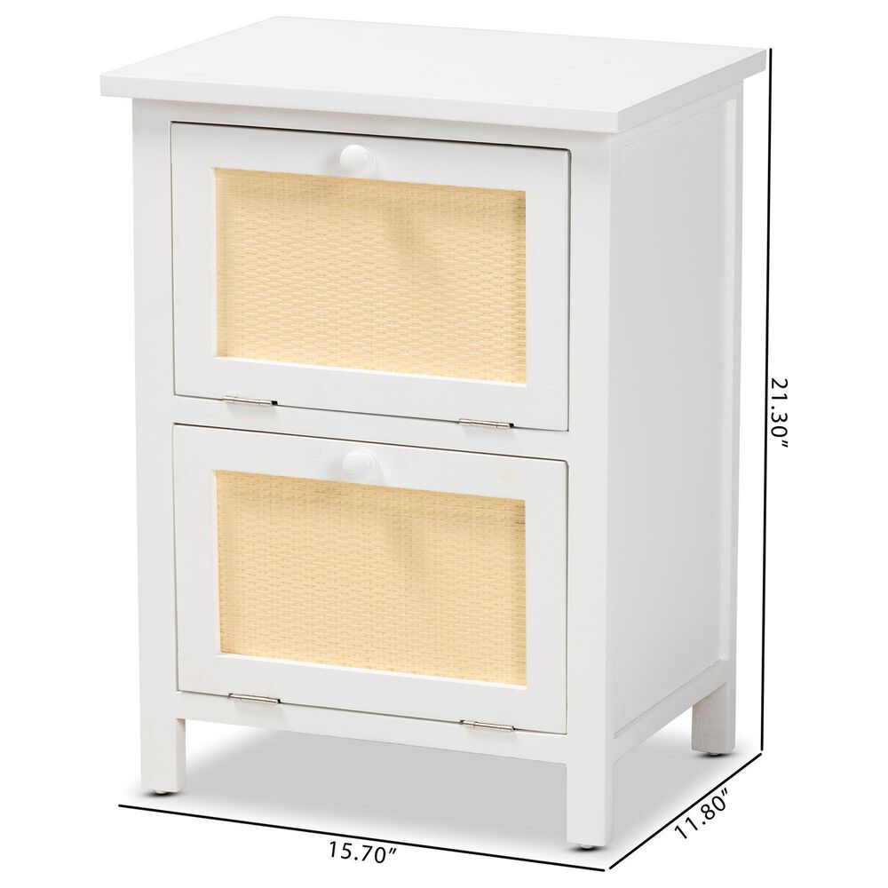 Baxton Studio Sariah 2-Door End Table in White and Beige, , large