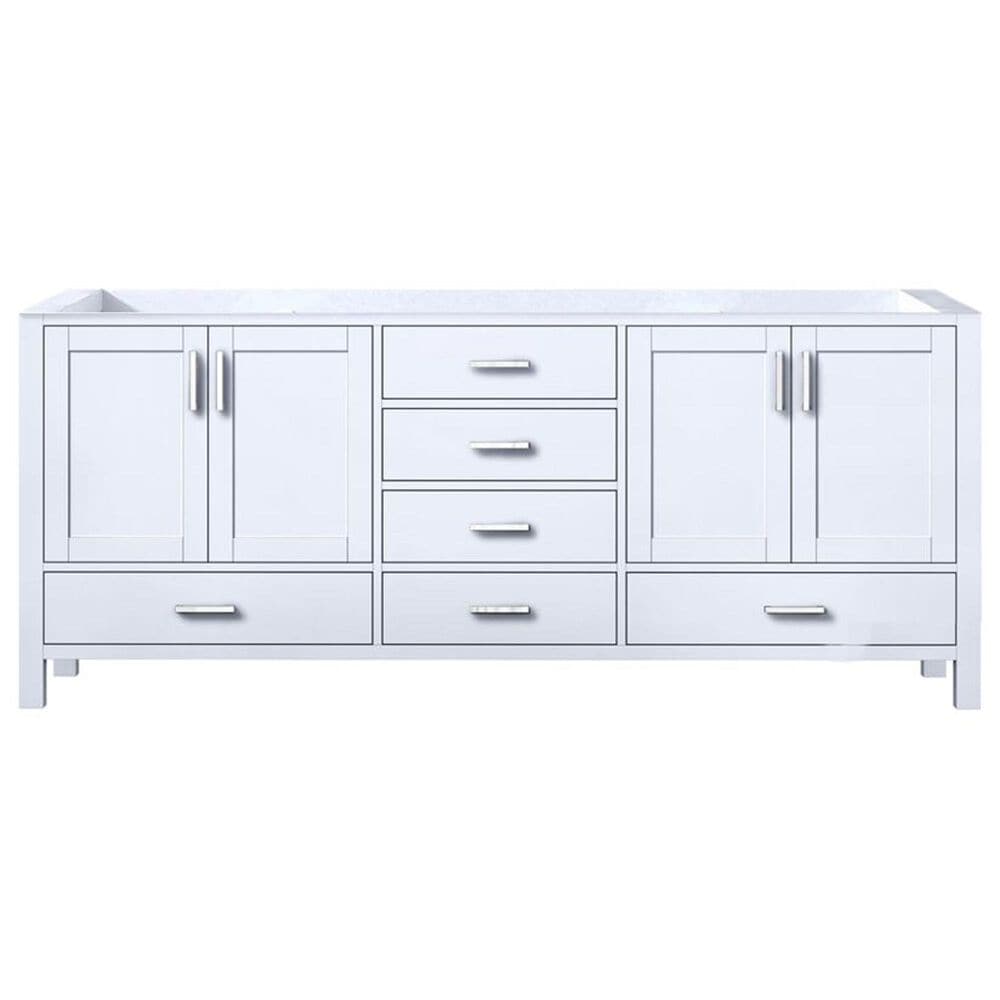 Lexora Home Jacques 80&quot; Double Bathroom Vanity in White with 2 cm White Cultured Marble Top and Rectangular Sinks, , large