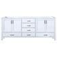 Lexora Home Jacques 80" Double Bathroom Vanity in White with 2 cm White Cultured Marble Top and Rectangular Sinks, , large