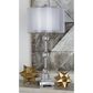Maple and Jade 30" Metal Stacked Crystal Table Lamp with Dual Shades in Silver and Clear, , large